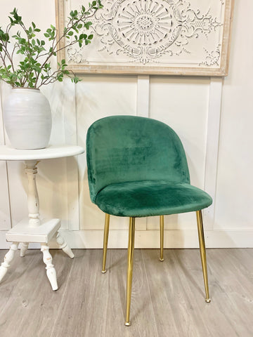 Green velvet chair