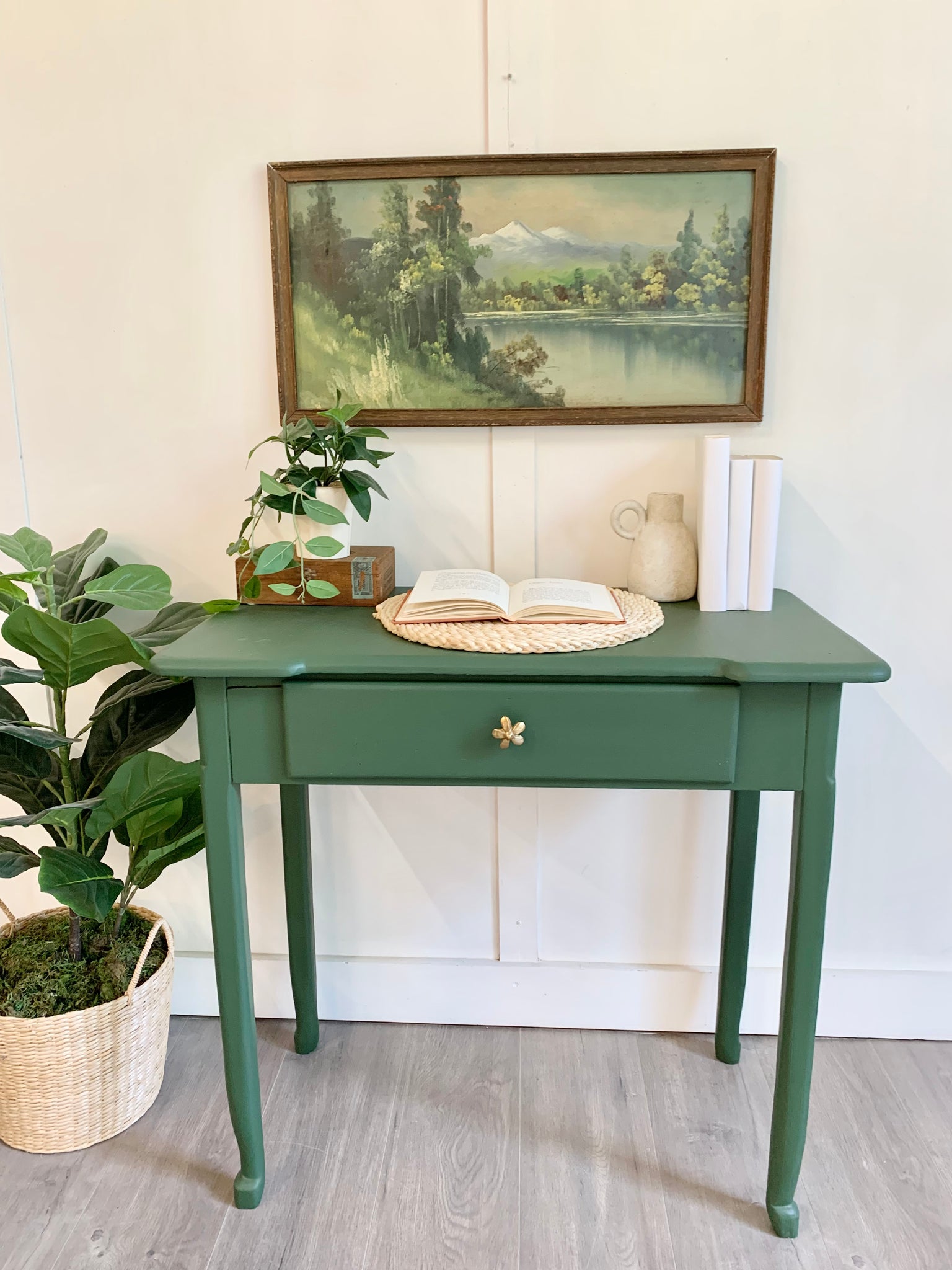 Olive Green writing Table