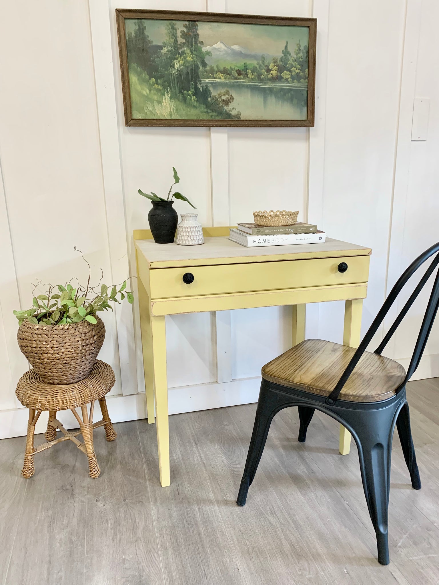 Yellow Writing desk ( cottage co. Paint “ summer room)