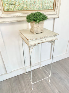 Tall Cottage White Plant Table