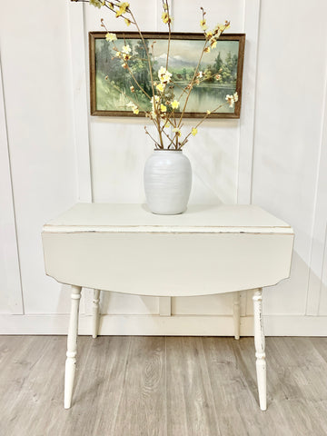 Cottage white drop leaf table