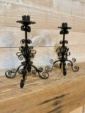 Scrolly vintage candle holders