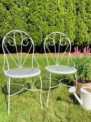 set of 2 White Bistro chairs