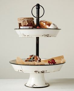 Enamel Two Tier Stand
