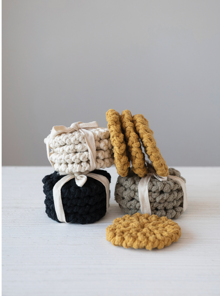 Crocheted Cotton Coaster Set