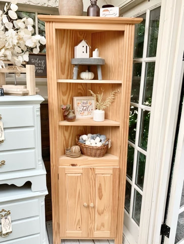Natural Wood Corner Cabinet